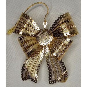 Vintage 2001 Baldwin Brass Bow Ornament With Original Box